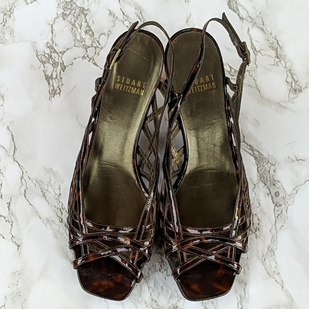 Stuart Weitzman Leather Sole Slingback Sandals
